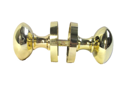 Boutons de porte ronds victoriens à mortaise à ressort - Laiton 56 mm