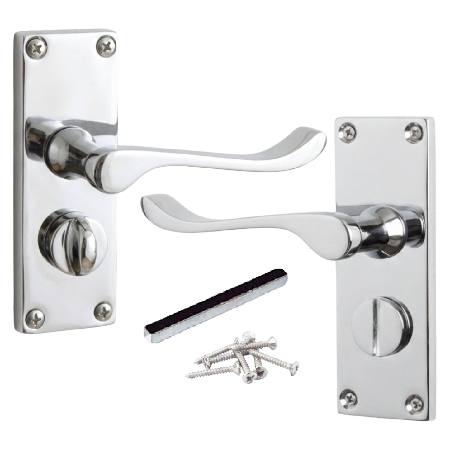 Marketplace JPG companion for Door Handles Scroll Bathroom WC Privacy Lock - Chrome 118 X 40mm