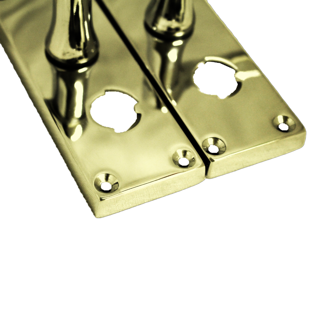 Door Handles Scroll Bathroom WC Privacy Lock - Brass 118 x 40mm Latch Pack