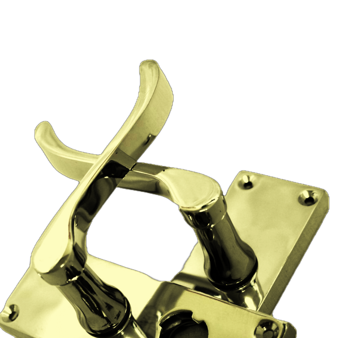 Door Handles Scroll Bathroom WC Privacy Lock - Brass 118 x 40mm Latch Pack