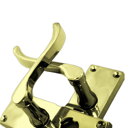 Door Handles Scroll Bathroom WC Privacy Lock - Brass 118 x 40mm Latch Pack
