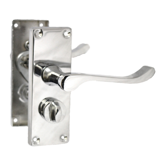 Door Handles Scroll Bathroom WC Privacy Lock - Chrome 118 x 40mm