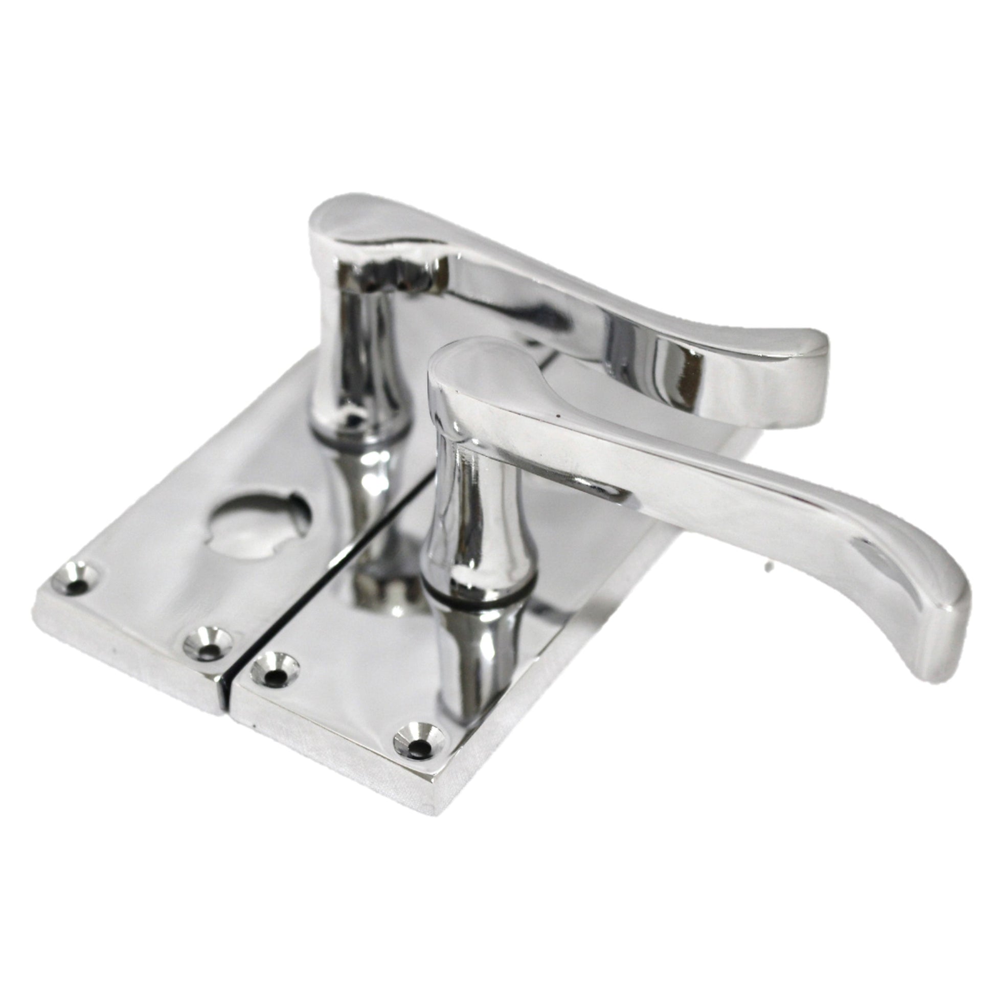 Marketplace JPG companion for Door Handles Scroll Bathroom WC Privacy Lock - Chrome 118 X 40mm Latch