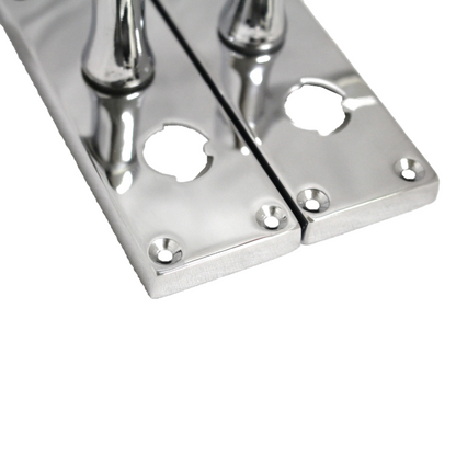 Poignées de porte à volutes pour salle de bain, WC, serrure de confidentialité - Loquet chromé 118 x 40 mm