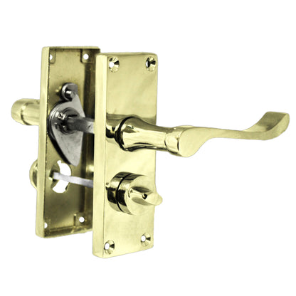 Marketplace JPG companion for Door Handles Scroll Bathroom WC Privacy Lock - Brass 118 X 40mm