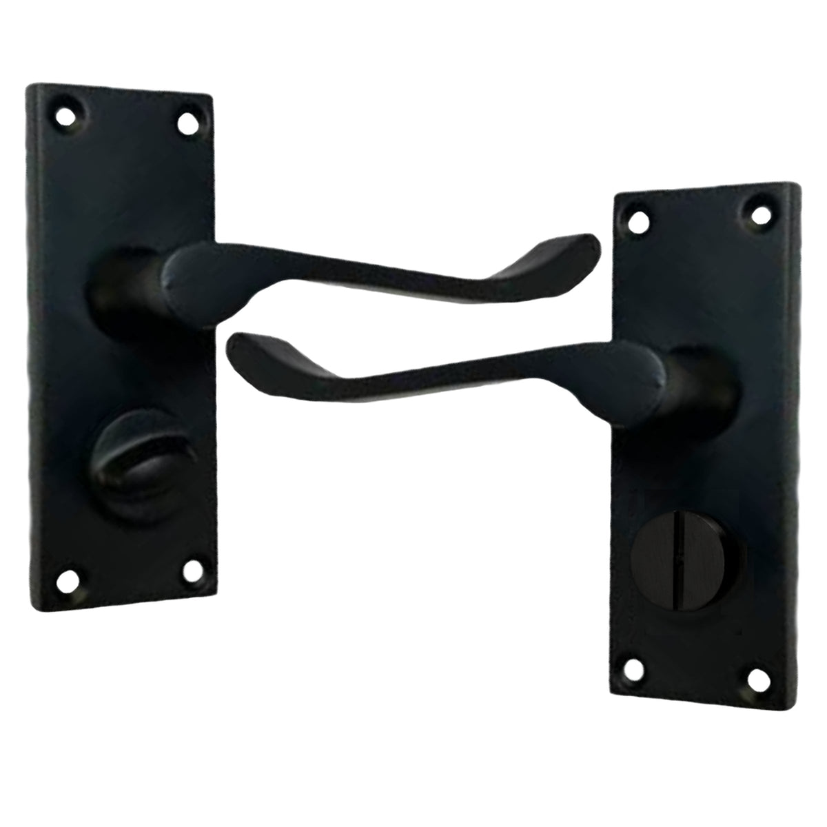 Marketplace JPG companion for Door Handles Scroll Lever Privacy Lock - Matt Black 120 X 40mm Latch Pack