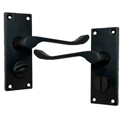 Marketplace JPG companion for Door Handles Scroll Lever Privacy Lock - Matt Black 120 X 40mm Latch Pack