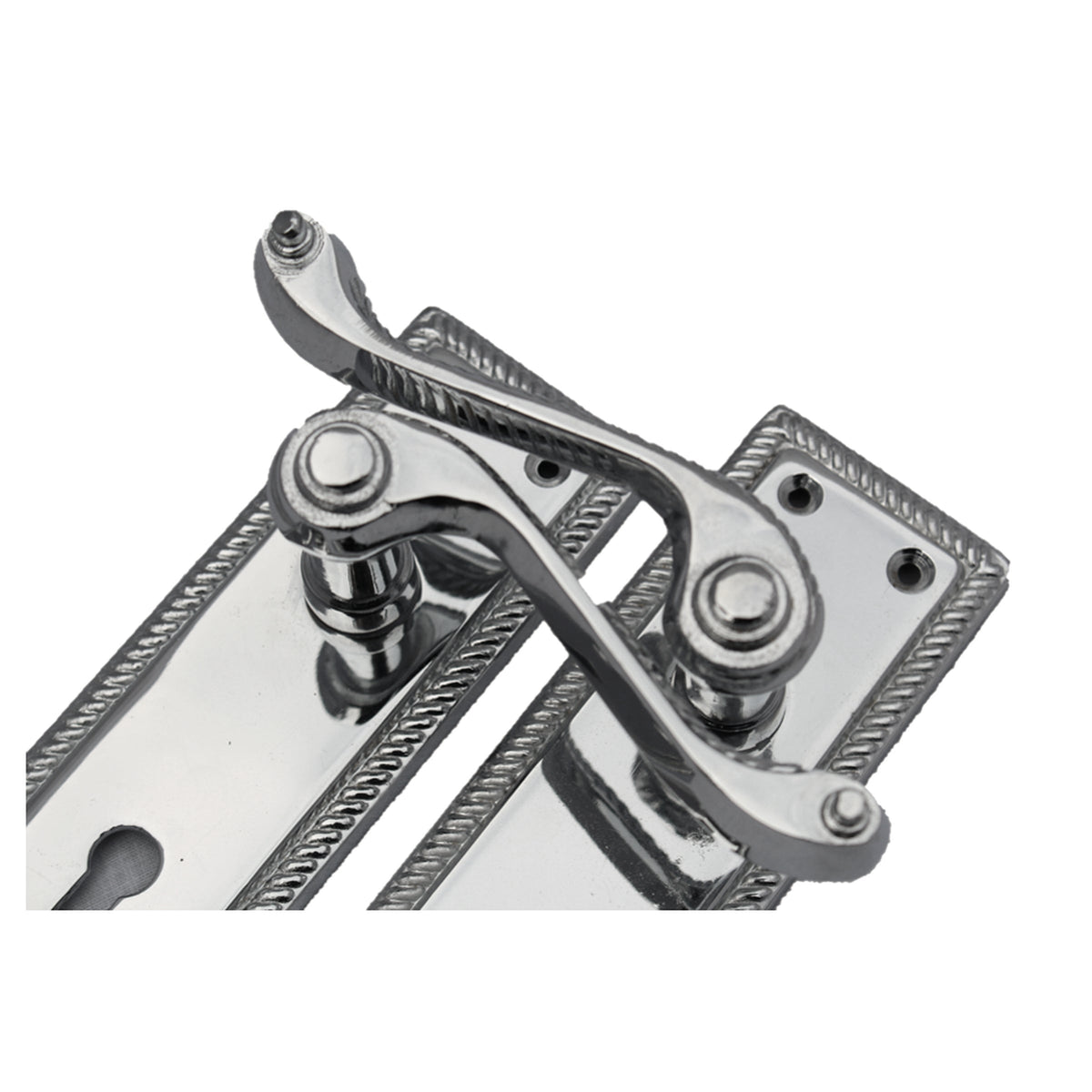 Marketplace JPG companion for Georgian Roped Door Handle Chrome, Lock Door Handles Lever Lock Set Hinges Pack - 3"
