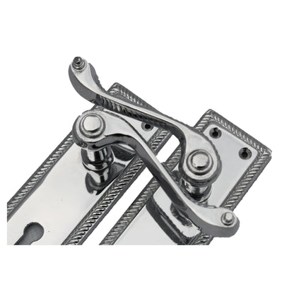 Marketplace JPG companion for Georgian Roped Door Handle Chrome, Lock Door Handles Lever Lock Set Hinges Pack - 3"