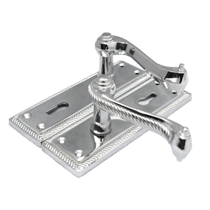 Marketplace JPG companion for Georgian Roped Door Handle Chrome, Lock Door Handles Lever Lock Set Hinges Pack - 3"