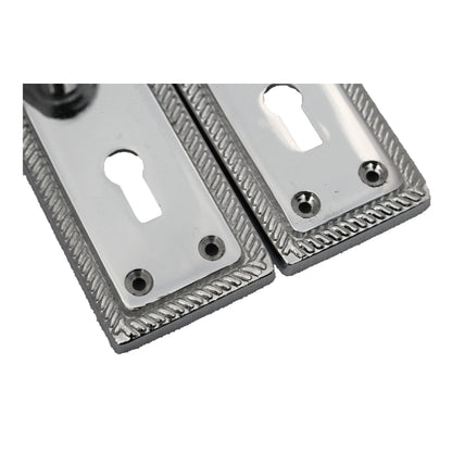 Marketplace JPG companion for Georgian Door Handles Key Lock, Pair Chrome 150mm X 48mm Backplate with Lock