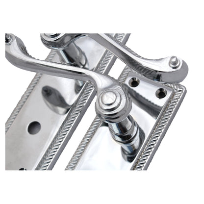 Marketplace JPG companion for Door Handles Georgian Lever Bathroom Lock Roped Edge - Chrome 150mm X 50mm - 150mm X 48mm
