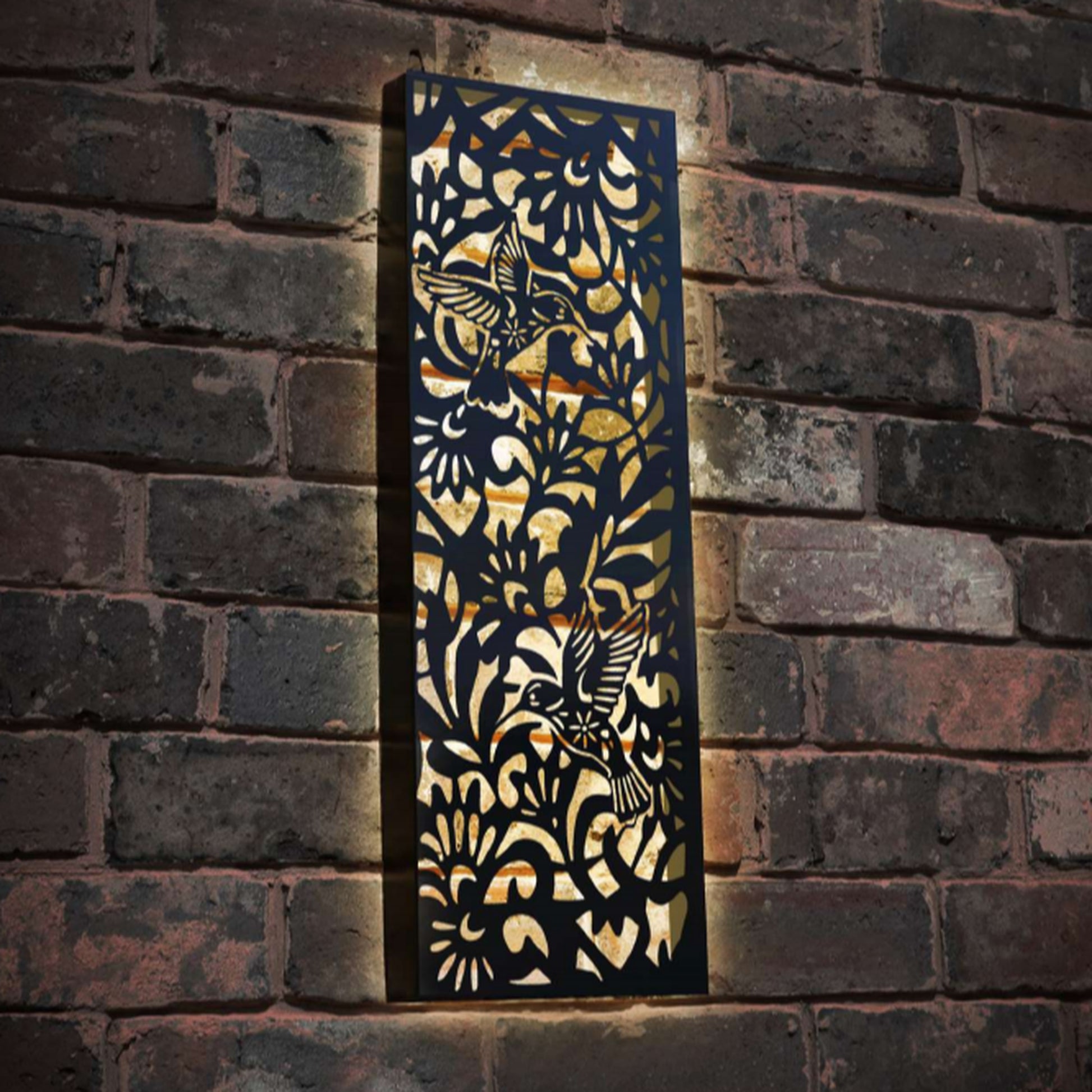 Tesco JPG version for Metal Hummingbird Solar Wall Panel Large/Small - 20cm x 60cm x 5cm