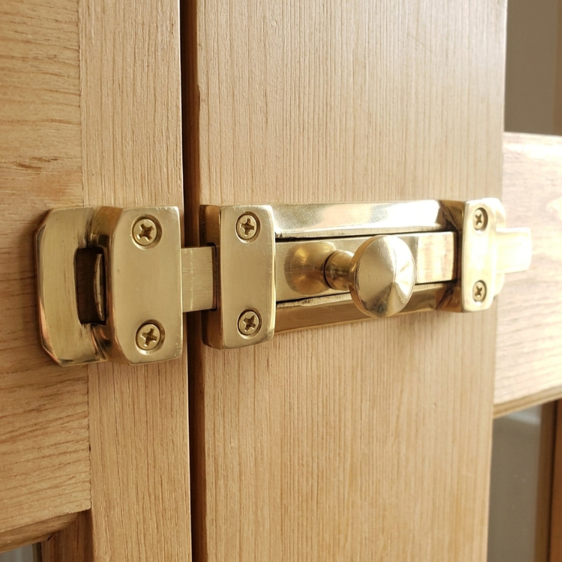 Marketplace JPG companion for 4" Inch & 6" Inch Flat Bolt Tower Door Bolt Latch Brass 1-4