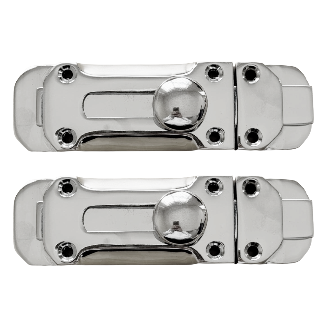 Chrome Flat Door Bolt Slide Latch Lock 4" (100mm) 6" (150mm) - Pack of 1, 2 or 4