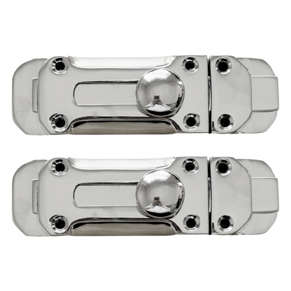 Chrome Flat Door Bolt Slide Latch Lock 4" (100mm) 6" (150mm) - Pack of 1, 2 or 4