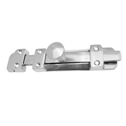 Paire de verrous de porte à pêne plat de 4" et 6" Chromé