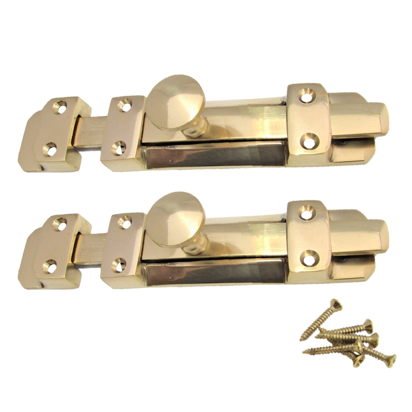 Marketplace JPG companion for 4" Inch & 6" Inch Flat Bolt Tower Door Bolt Latch Brass 1-4