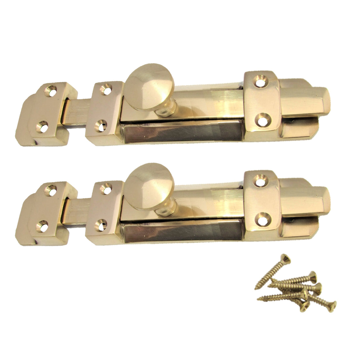 Marketplace JPG companion for 4" Inch & 6" Inch Flat Bolt Tower Door Bolt Latch Brass 1-4