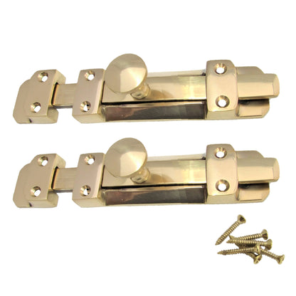 Marketplace JPG companion for 4" Inch & 6" Inch Flat Bolt Tower Door Bolt Latch Brass 1-4
