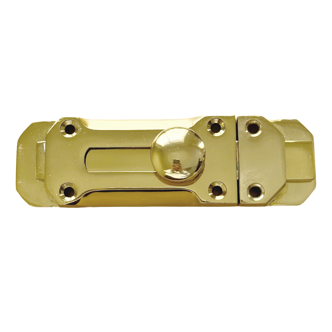Brass Flat Door Bolt Slide Latch Lock 4" (100mm) 6" (150mm) - Pack of 1, 2 or 4