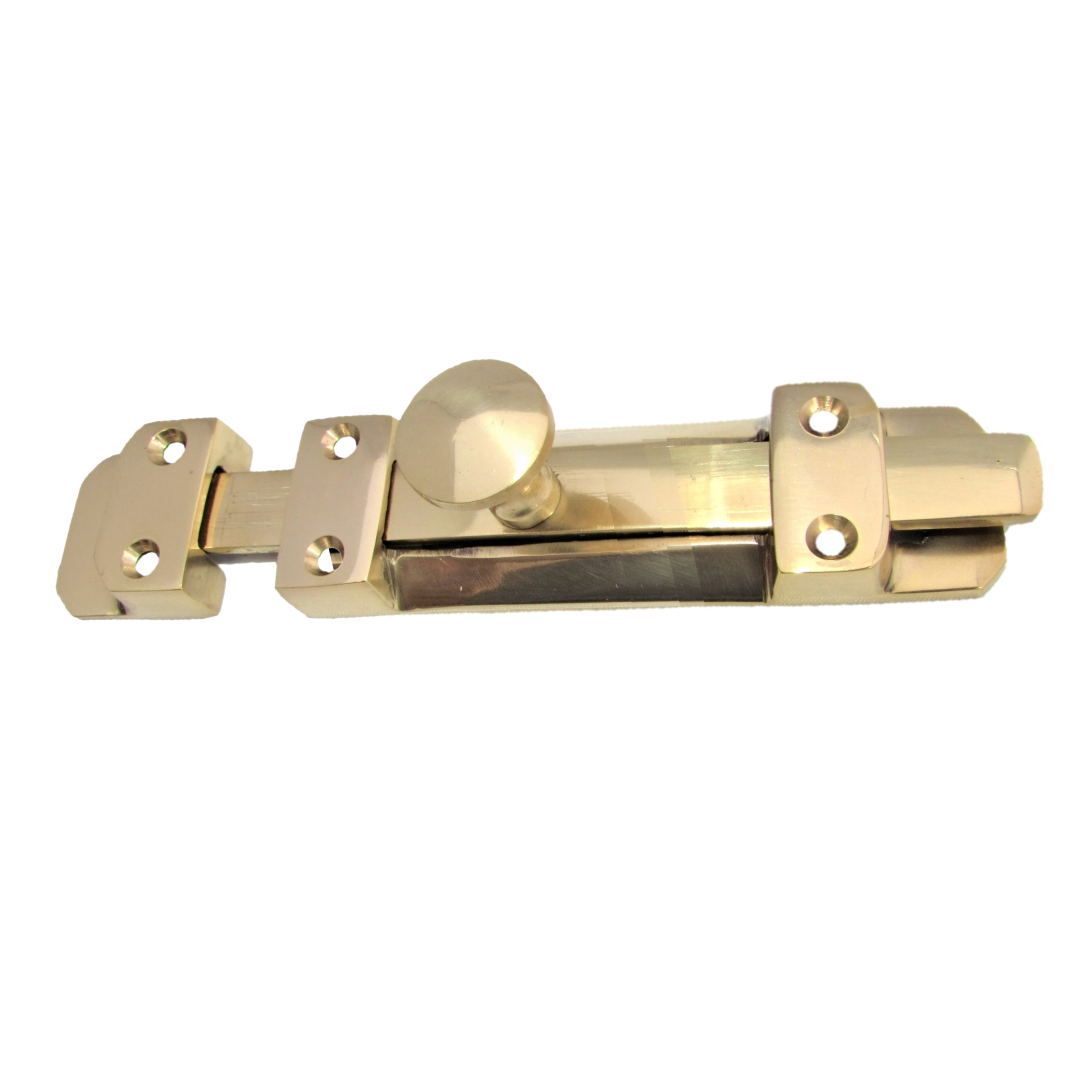 Paire de verrous de porte à pêne plat en laiton de 4" et 6"