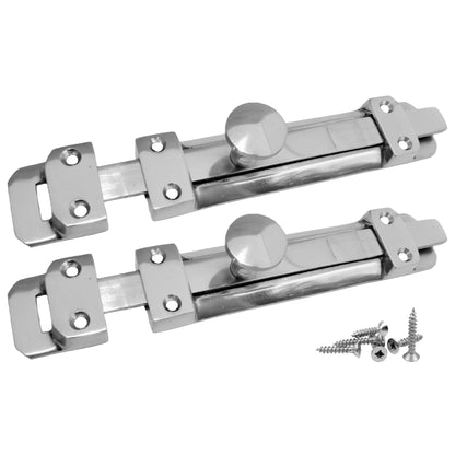 Marketplace JPG companion for 4" Inch & 6" Inch Flat Bolt Tower Door Bolt Latch Chrome 1-4