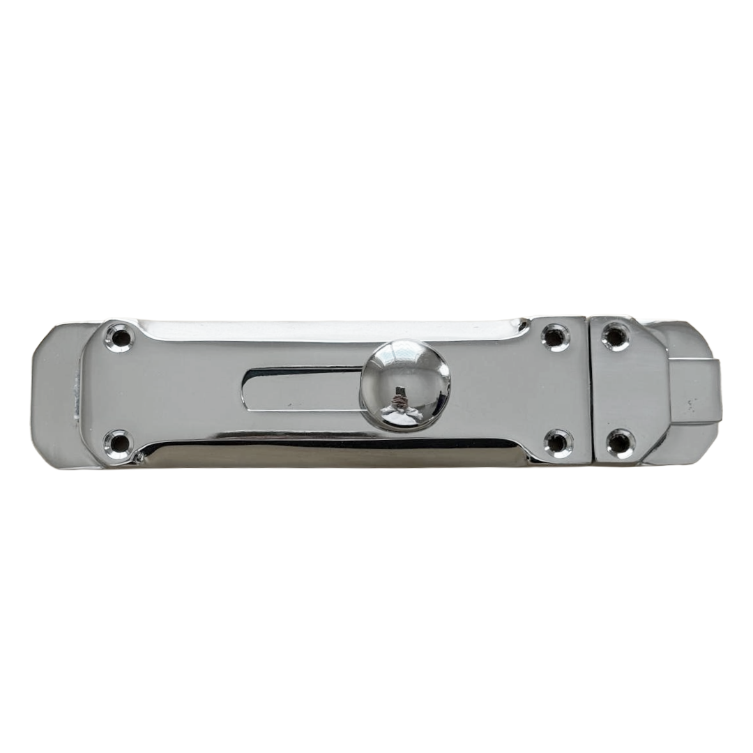 Chrome Flat Door Bolt Slide Latch Lock 4" (100mm) 6" (150mm) - Pack of 1, 2 or 4