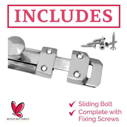 Marketplace JPG companion for 4" Inch & 6" Inch Flat Bolt Tower Door Bolt Latch Chrome 1-4