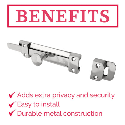 Marketplace JPG companion for 4" Inch & 6" Inch Flat Bolt Tower Door Bolt Latch Chrome 1-4