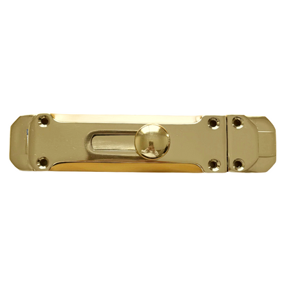 Brass Flat Door Bolt Slide Latch Lock 4" (100mm) 6" (150mm) - Pack of 1, 2 or 4