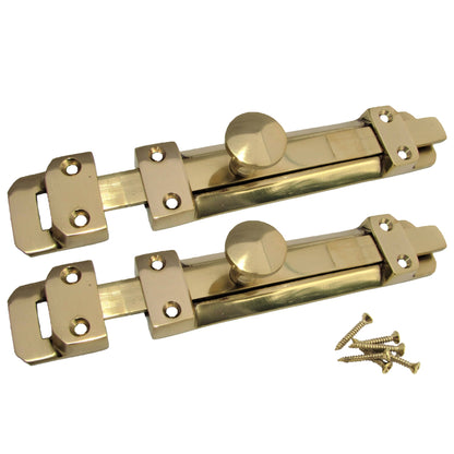 Marketplace JPG companion for 4" Inch & 6" Inch Flat Bolt Tower Door Bolt Latch Brass 1-4