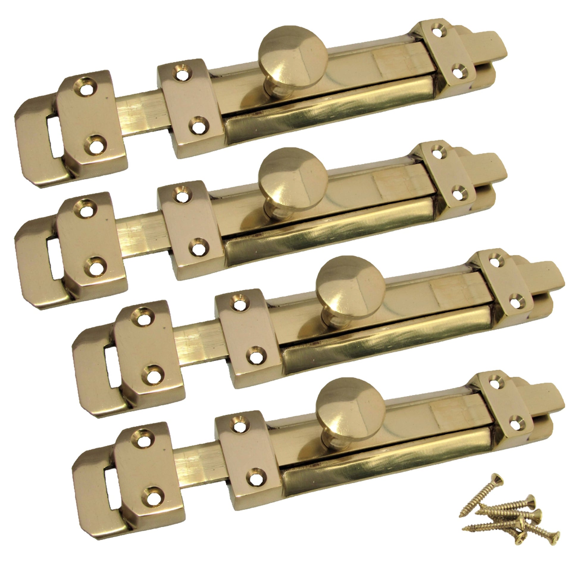 Marketplace JPG companion for 4" Inch & 6" Inch Flat Bolt Tower Door Bolt Latch Brass 1-4