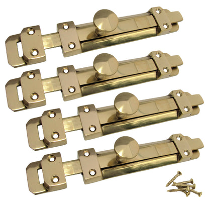 Marketplace JPG companion for 4" Inch & 6" Inch Flat Bolt Tower Door Bolt Latch Brass 1-4