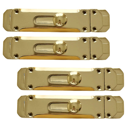 Marketplace JPG companion for Brass Flat Door Bolt Slide Latch Lock 4" (100mm) 6" (150mm) - Pack of 1, 2 or 4