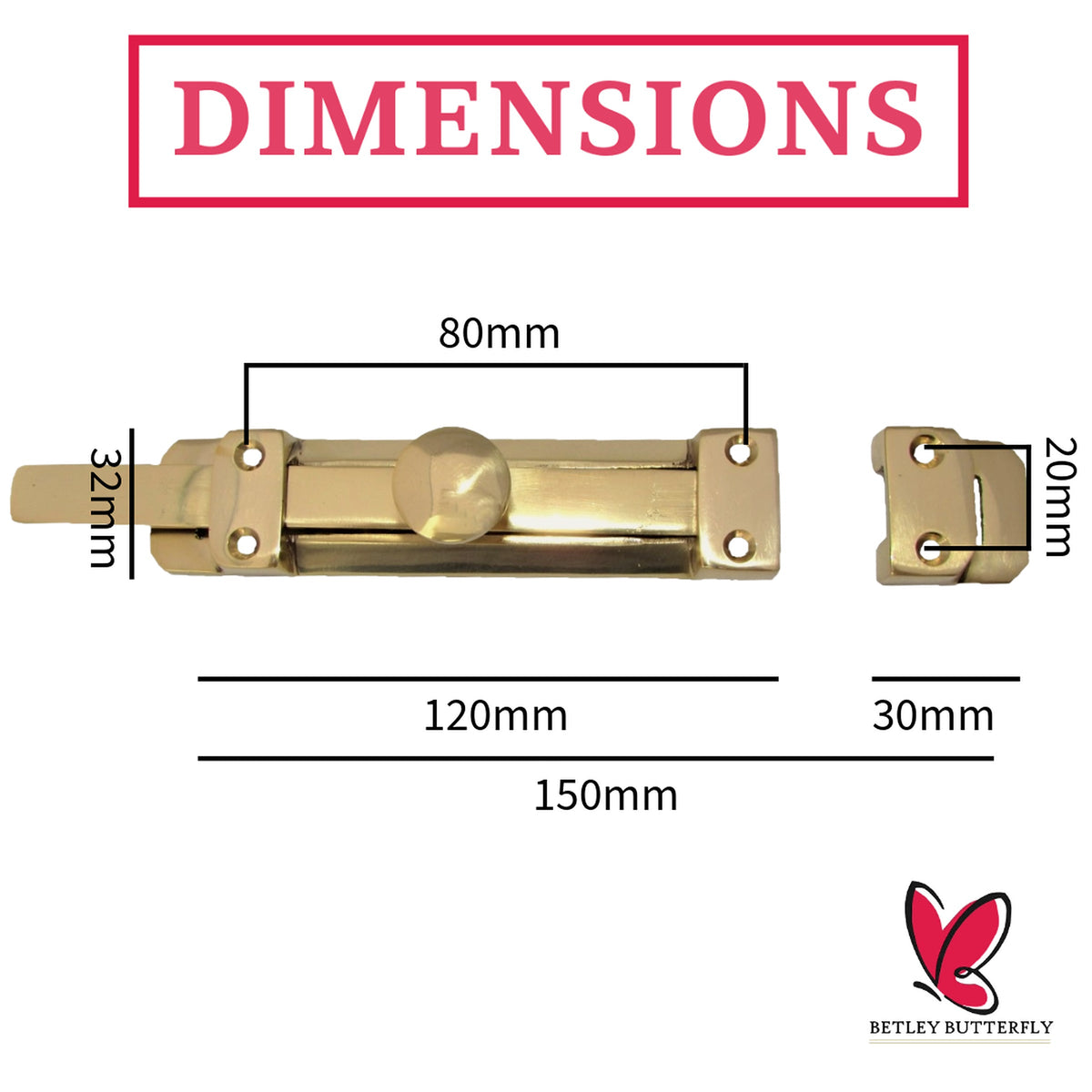 Marketplace JPG companion for 4" Inch & 6" Inch Flat Bolt Tower Door Bolt Latch Brass 1-4