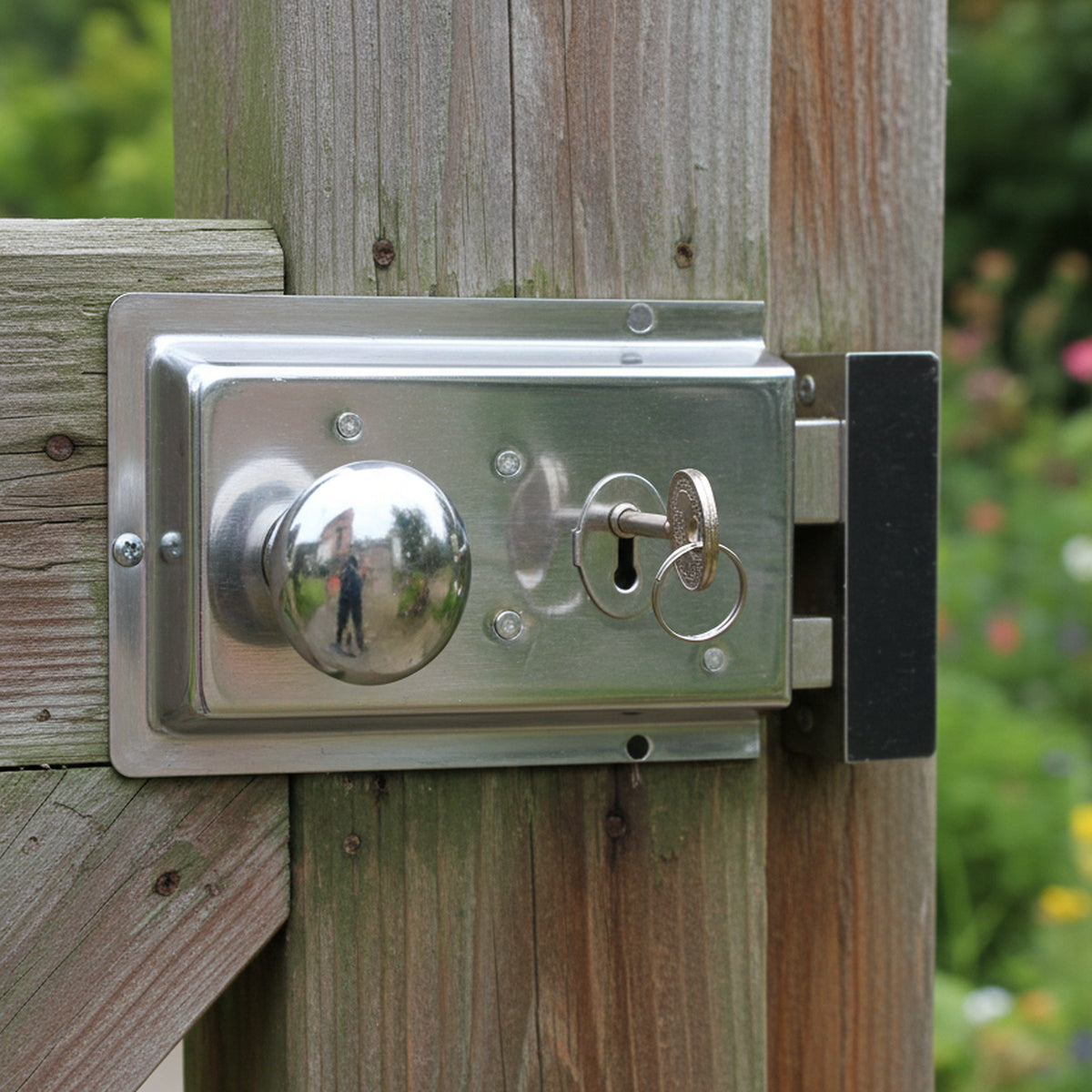 Marketplace JPG companion for Chrome Fluted Rim Lock Door Knob Old Vintage Victorian Style Knobs - 6" x 4"