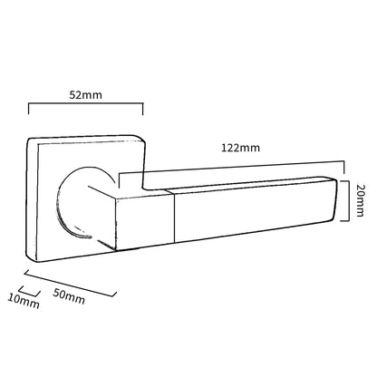 Marketplace JPG companion for Cafri Line Door Handle Satin Nickel Rectangular Lever on Square Rose Internal Handles + 64mm Latch & Hinges