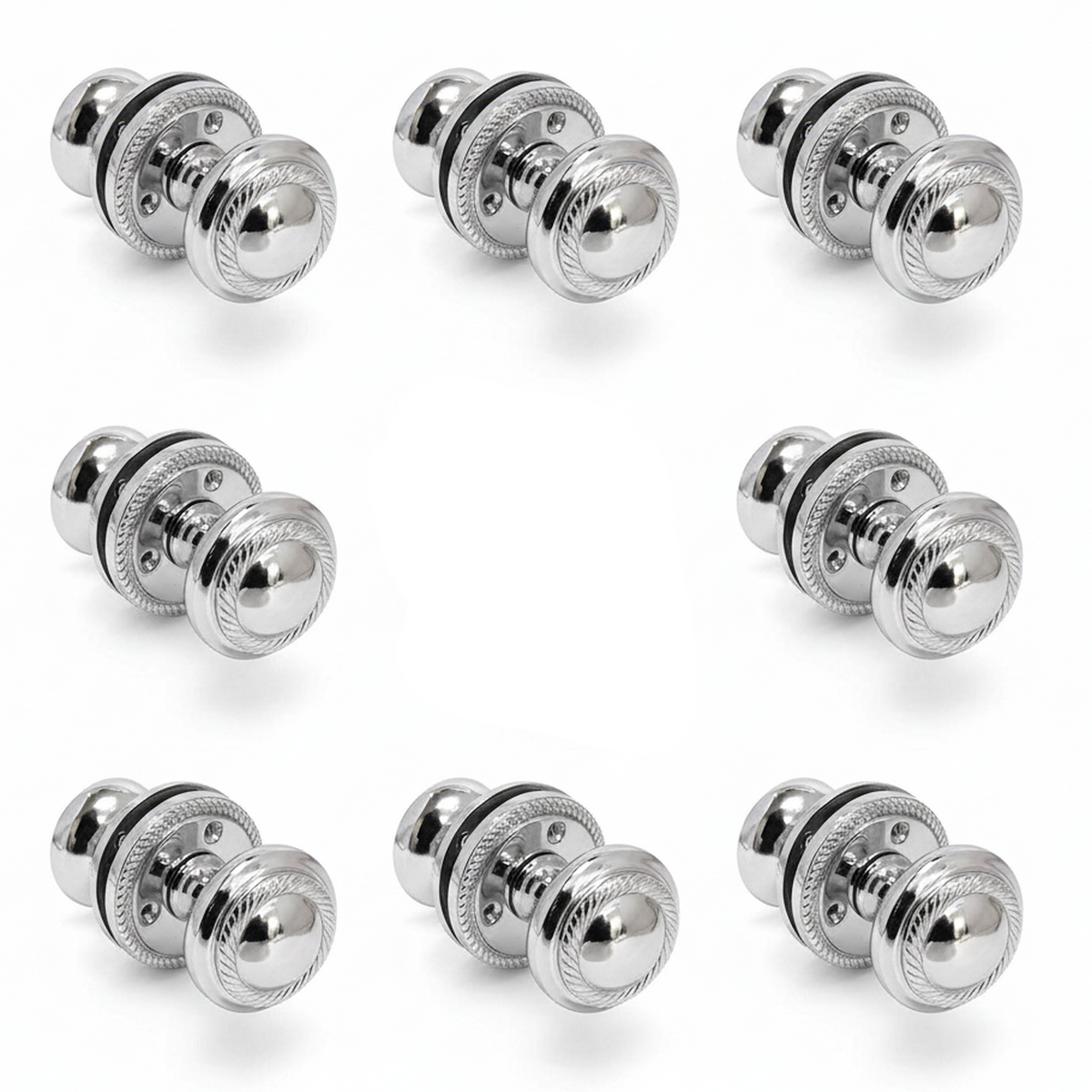 Door Knobs Round Georgian Roped Mortice Knob - Chrome Polished 62mm