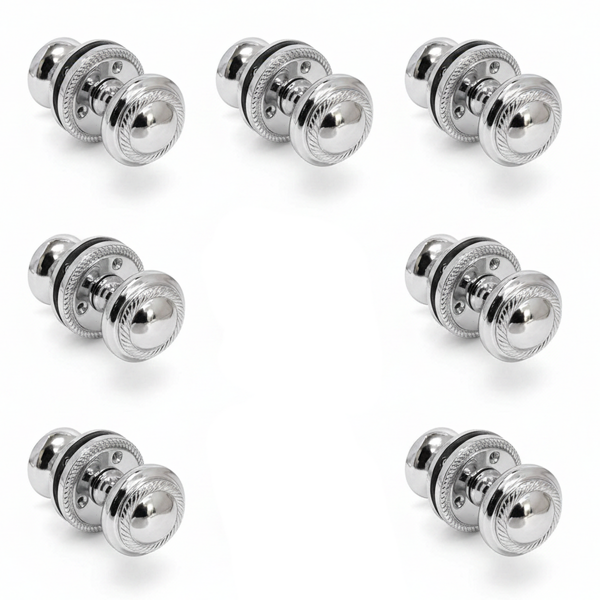 Door Knobs Round Georgian Roped Mortice Knob - Chrome Polished 62mm