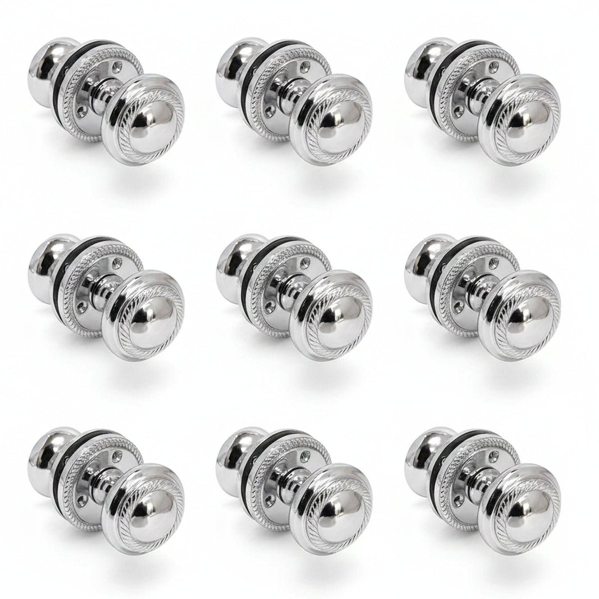 Marketplace JPG companion for Door Knobs Round Georgian Roped Mortice Knob - Chrome Polished 62mm