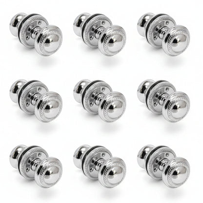 Marketplace JPG companion for Door Knobs Round Georgian Roped Mortice Knob - Chrome Polished 62mm