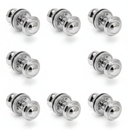 Marketplace JPG companion for Door Knobs Round Georgian Roped Mortice Knob - Chrome Polished 62mm