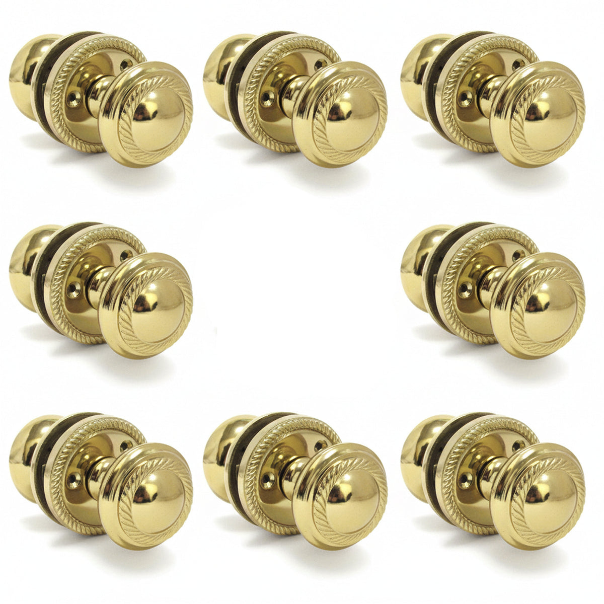 Marketplace JPG companion for Door Knobs Round Georgian Roped Mortice Knob - Brass 62mm