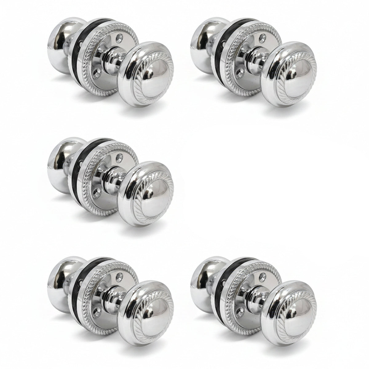 Marketplace JPG companion for Door Knobs Round Georgian Roped Mortice Knob - Chrome Polished 62mm