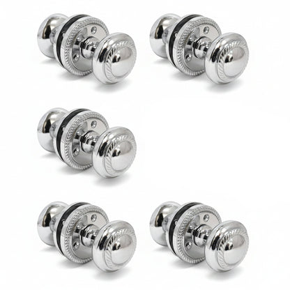 Marketplace JPG companion for Door Knobs Round Georgian Roped Mortice Knob - Chrome Polished 62mm