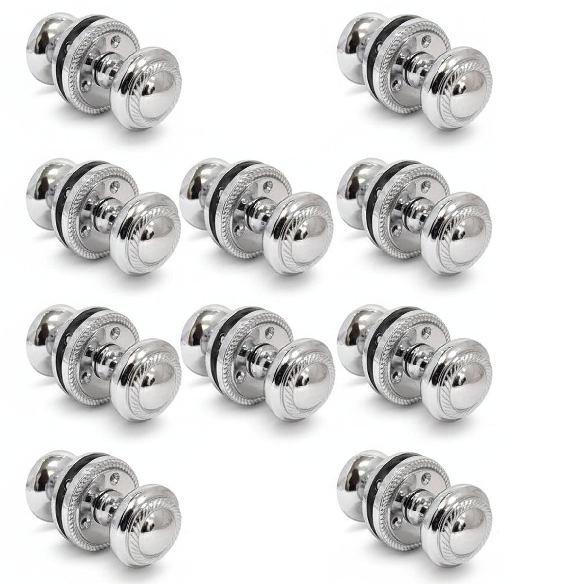 Marketplace JPG companion for Door Knobs Round Georgian Roped Mortice Knob - Chrome Polished 62mm