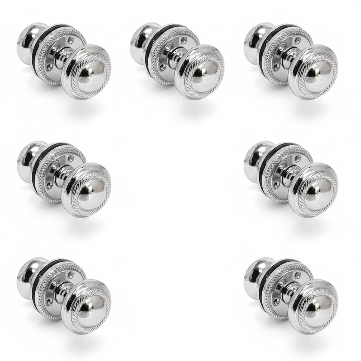 Marketplace JPG companion for Door Knobs Round Georgian Roped Mortice Knob - Chrome Polished 62mm