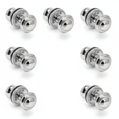 Marketplace JPG companion for Door Knobs Round Georgian Roped Mortice Knob - Chrome Polished 62mm