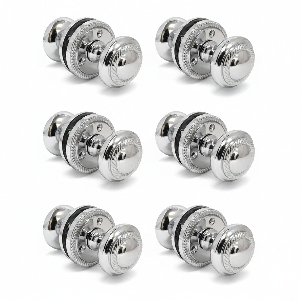 Marketplace JPG companion for Door Knobs Round Georgian Roped Mortice Knob - Chrome Polished 62mm
